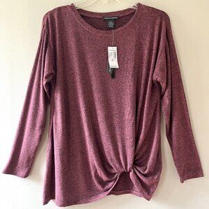 Dressbarn Sz Various Front Side Knot Knit‎ Blouse Pullover Shirt Top Stretch